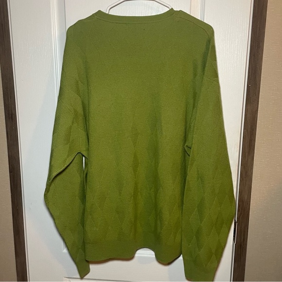 Robert Talbott Lime Green 100% Merino Wool Sweater Size XL - Picture 6 of 6